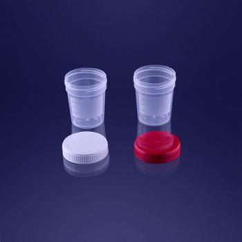 Urine cup with screw cap (red)