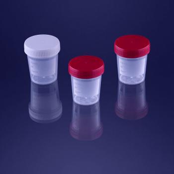 Urine cup lid screwed (red)